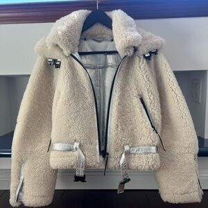 Cozy Cream Teddy Jacket with Silver Accents